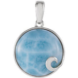 Sterling Silver Larimar Cabochon Pendant