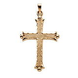 14K Yellow 20x14.5mm Hollow Cross Pendant