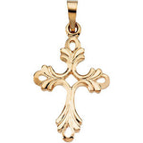 14K Yellow 19.5x15mm Design Cross Pendant