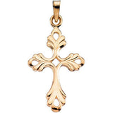 14K Yellow 19.5x15mm Design Cross Pendant