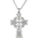 14K White Celtic Cross with Packaging