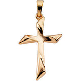 14K Yellow 18.5x13mm Cross Pendant