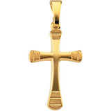 14K Yellow 18x12mm Hollow Cross Pendant