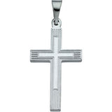 14K White 19.5x11mm Cross Pendant