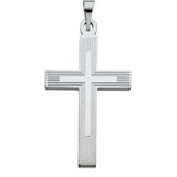 14K White 19.5x11mm Cross Pendant