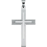 14K White 19.5x11mm Cross Pendant