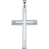 14K White 19.5x11mm Cross Pendant