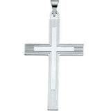 14K White 19.5x11mm Cross Pendant