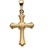 14K White 15x11mm Cross Pendant