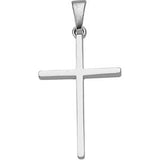 14K White 22.75x15mm Cross Pendant