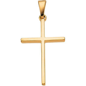 14K White 22.75x15mm Cross Pendant