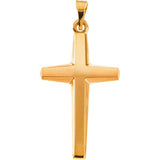 14K White 23x14mm Cross Pendant