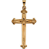 14K Yellow 25x16mm Cross Pendant