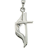 Sterling Silver 30x17.5mm Methodist Cross Pendant