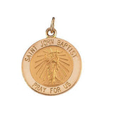 Sterling Silver 18.5mm Round St. John the Baptist Medal