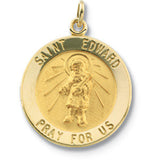 14K Yellow 18.25mm Round St. Edward Medal