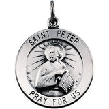 14K Yellow 15mm Round St. Peter Medal