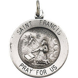 14K Yellow 12mm Round St. Francis of Assisi Medal