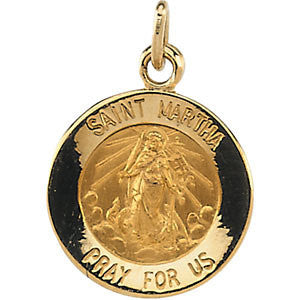 14K Yellow 12mm St. Martha Medal