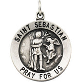 14K Yellow 18.25mm Round St. Sebastian Medal