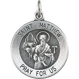 14K Yellow 18mm Round St. Matthew Medal