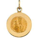 14K Yellow 15mm Round St. Anne de Beau Pre Medal