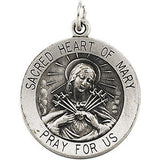 14K Yellow 15mm Sacred Heart of Mary Medal