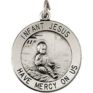 14K Yellow 12mm Infant Jesus Medal