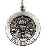 Sterling Silver 18.5mm Round Confirmation Pendant Medal