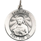 14K Yellow 15mm Round St. Paul the Apostle Medal