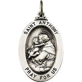 Sterling Silver 25x17.75mm St. Anthony of Padua Medal