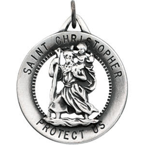 14K Yellow 25mm St. Christopher Medal