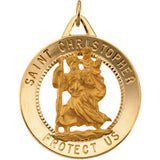 14K Yellow 25mm St. Christopher Medal