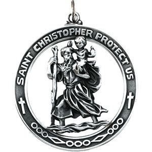 Sterling Silver 38.75mm St. Christopher Medal