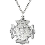 14K White 22.25mm St. Florian Pendant