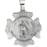 14K White 22.25mm St. Florian Pendant