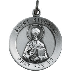 14K White 18.25mm St. Nicholas Medal