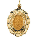 14K Yellow 25x18mm St. Christopher Medal