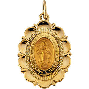 14K Yellow 22x16mm Miraculous Medal