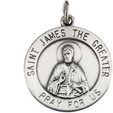 Sterling Silver 18.5mm St. James Medal with 18" Chain