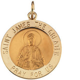 Sterling Silver 18.5mm St. James Medal with 18" Chain