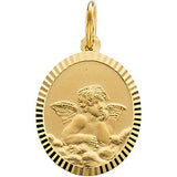 14K Yellow 11x9mm Angel Pendant