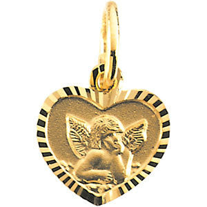 14K Yellow 9x12mm Angel Pendant