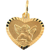 14K Yellow 9x12mm Angel Pendant