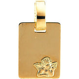 14K Yellow 12x9mm Rectangle Angel Medal