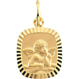 14K Yellow 12x11mm Angel Pendant Medal