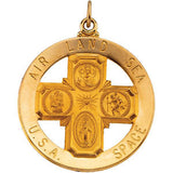 14K Yellow 25mm St. Christopher Four-Way Medal