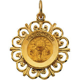 14K Yellow 20x18.5mm Holy Communion Medal