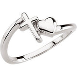 Sterling Silver Cross & Heart Chastity Rings®