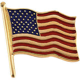 14K White 17.5x17mm American Flag Lapel Pin